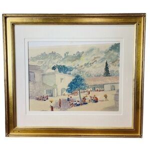Watercolor painting Signed By Artist Framed Wall Art Home Office Decor